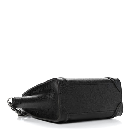 Celine Drummed Calfskin Nano Luggage Black 3 of 4