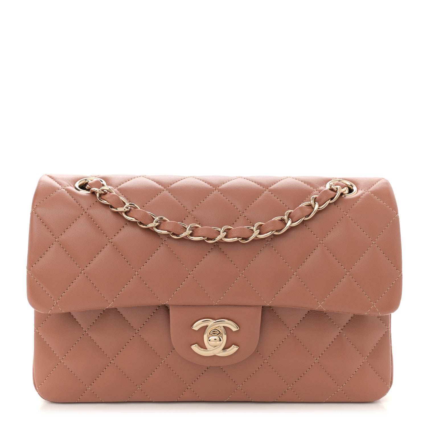 Chanel Lambskin Quilted Small Double Flap Brown 1 of 12