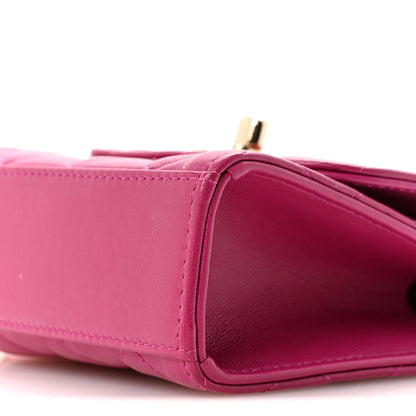 Chanel Lambskin Quilted Mini Trendy CC Clutch With Chain Fuchsia 10 of 11