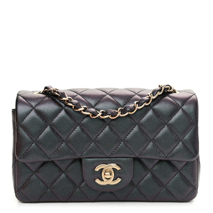 Chanel Iridescent Lambskin Quilted Mini Rectangular Flap Black 1 of 11