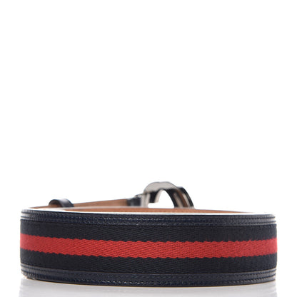 Gucci Calfskin Web Interlocking G Belt 100 40 Navy 3 of 8