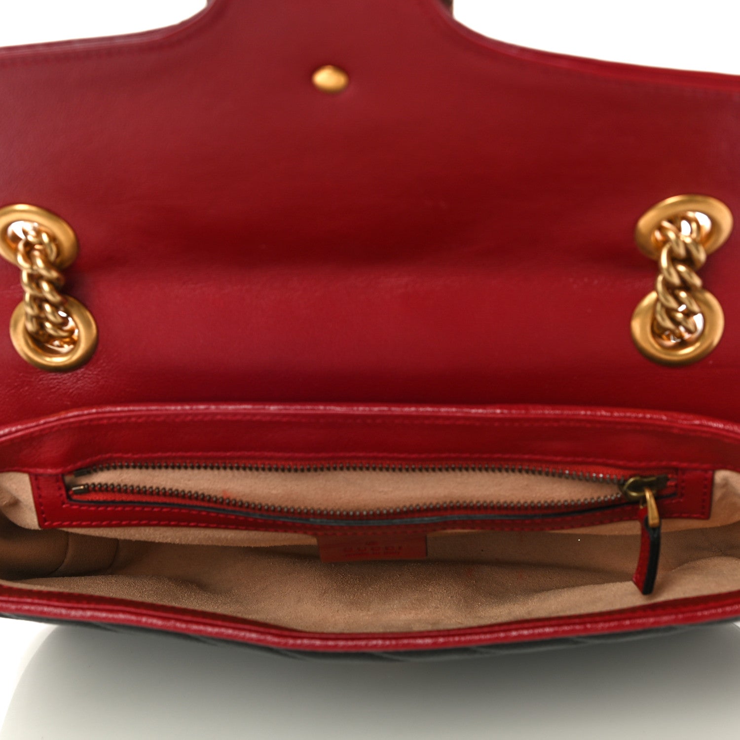 Gucci Vintage Effect Calfskin Matelasse Diagonal Small Torchon GG Marmont Shoulder Bag Black Romantic Cherry 5 of 11