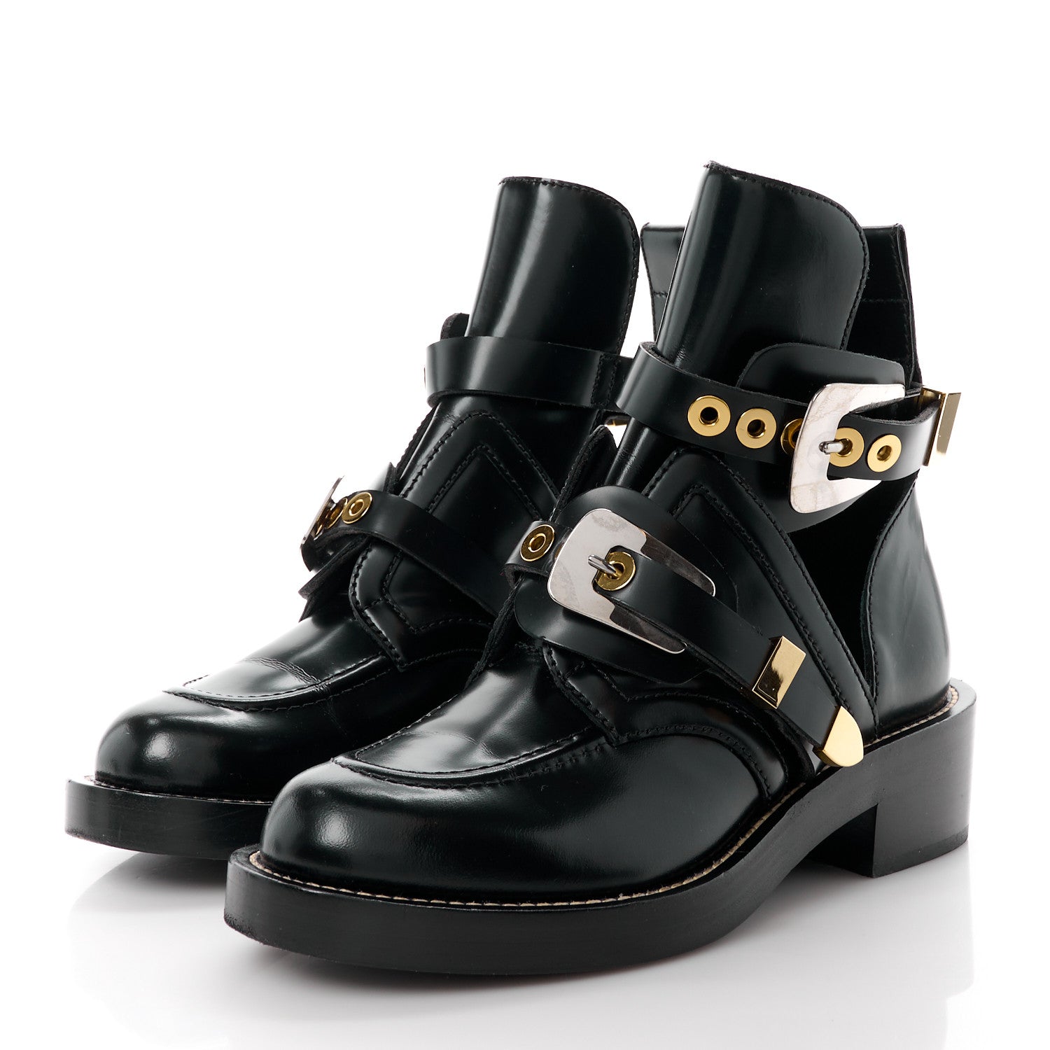 Balenciaga Brushed Calfskin Ceinture Ankle Boots 37.5 Black 3 of 9