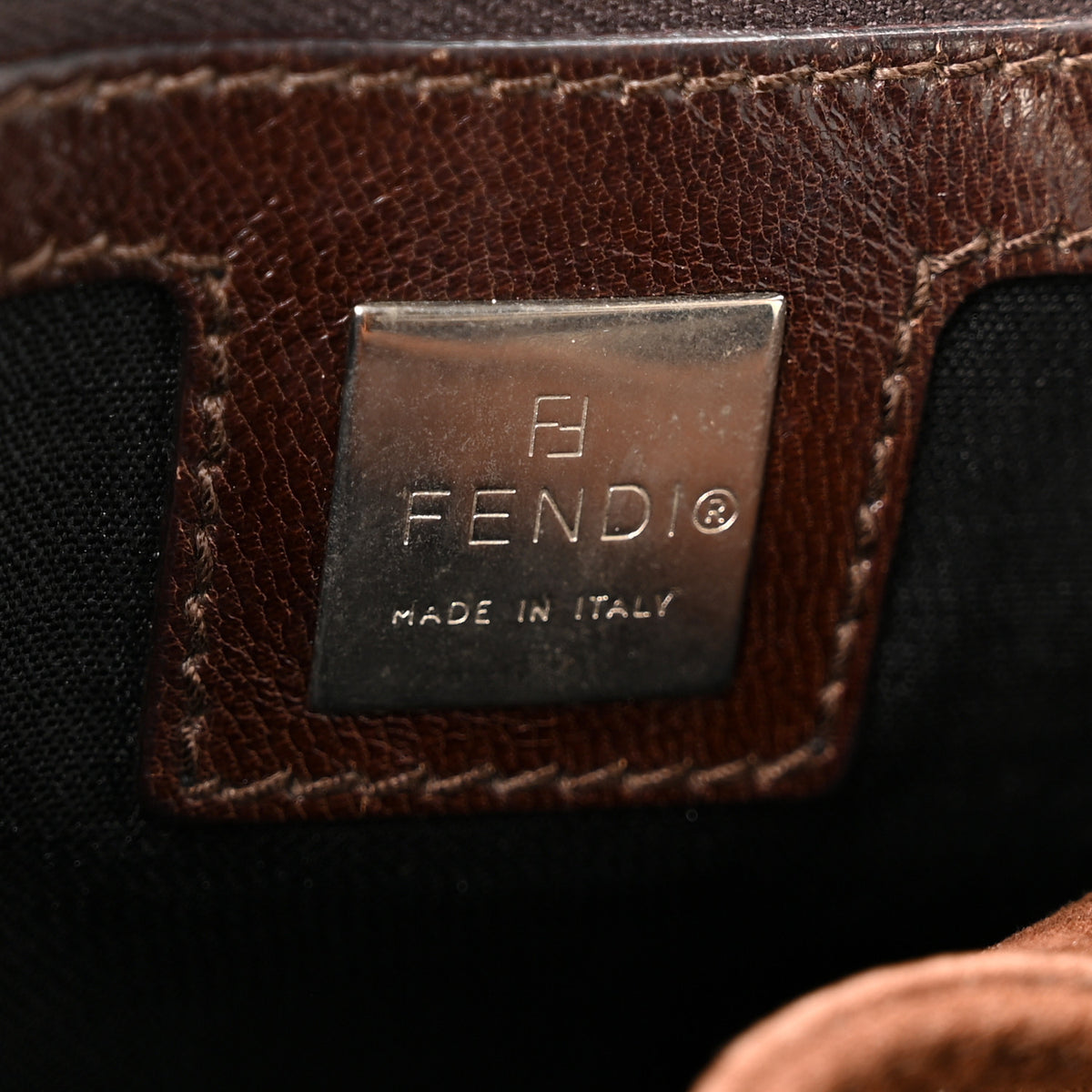 Fendi Suede Shoulder Bag  Brown 6 of 9