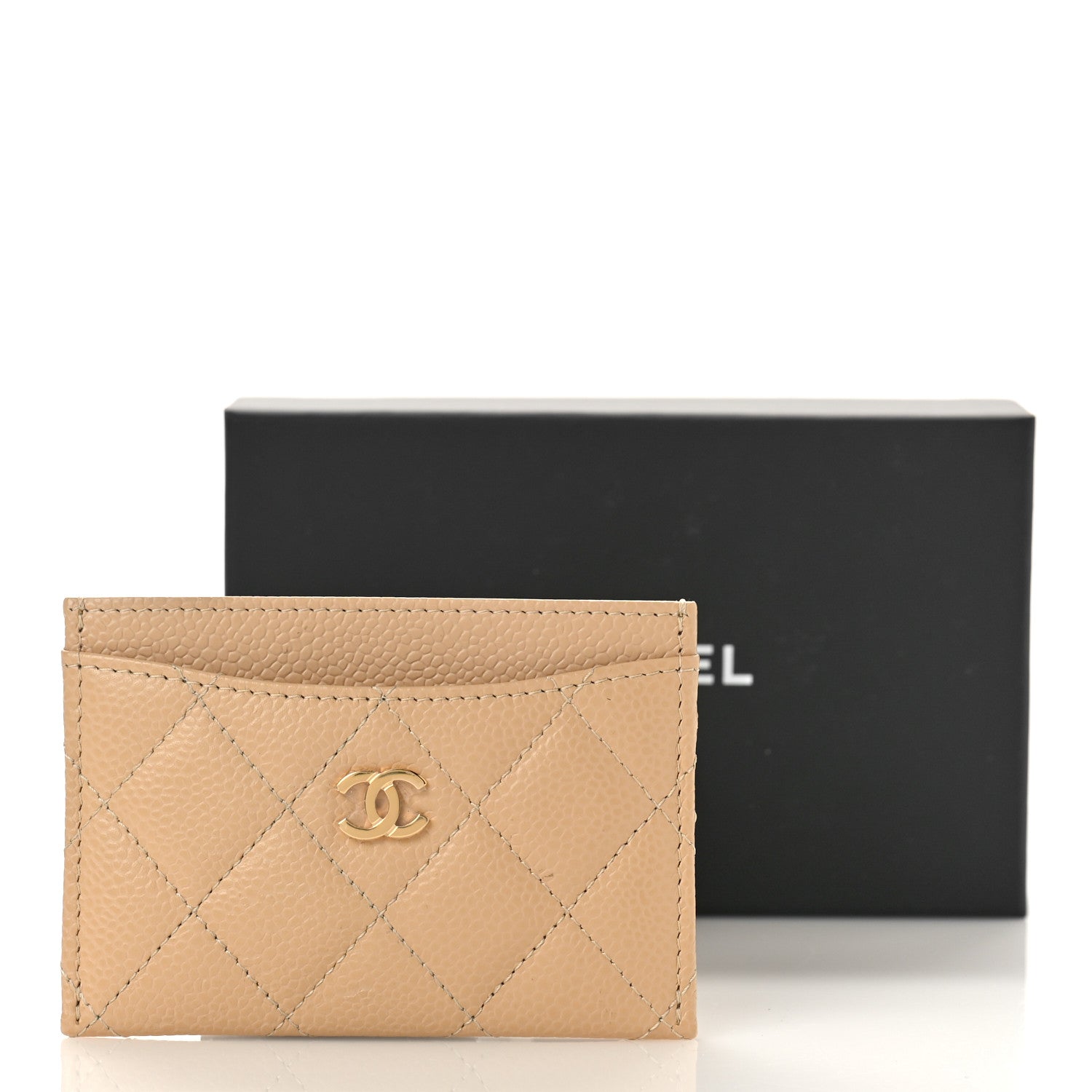 Chanel Caviar Quilted Card Holder Beige 10 of 10