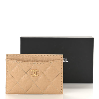 Chanel Caviar Quilted Card Holder Beige 10 of 10