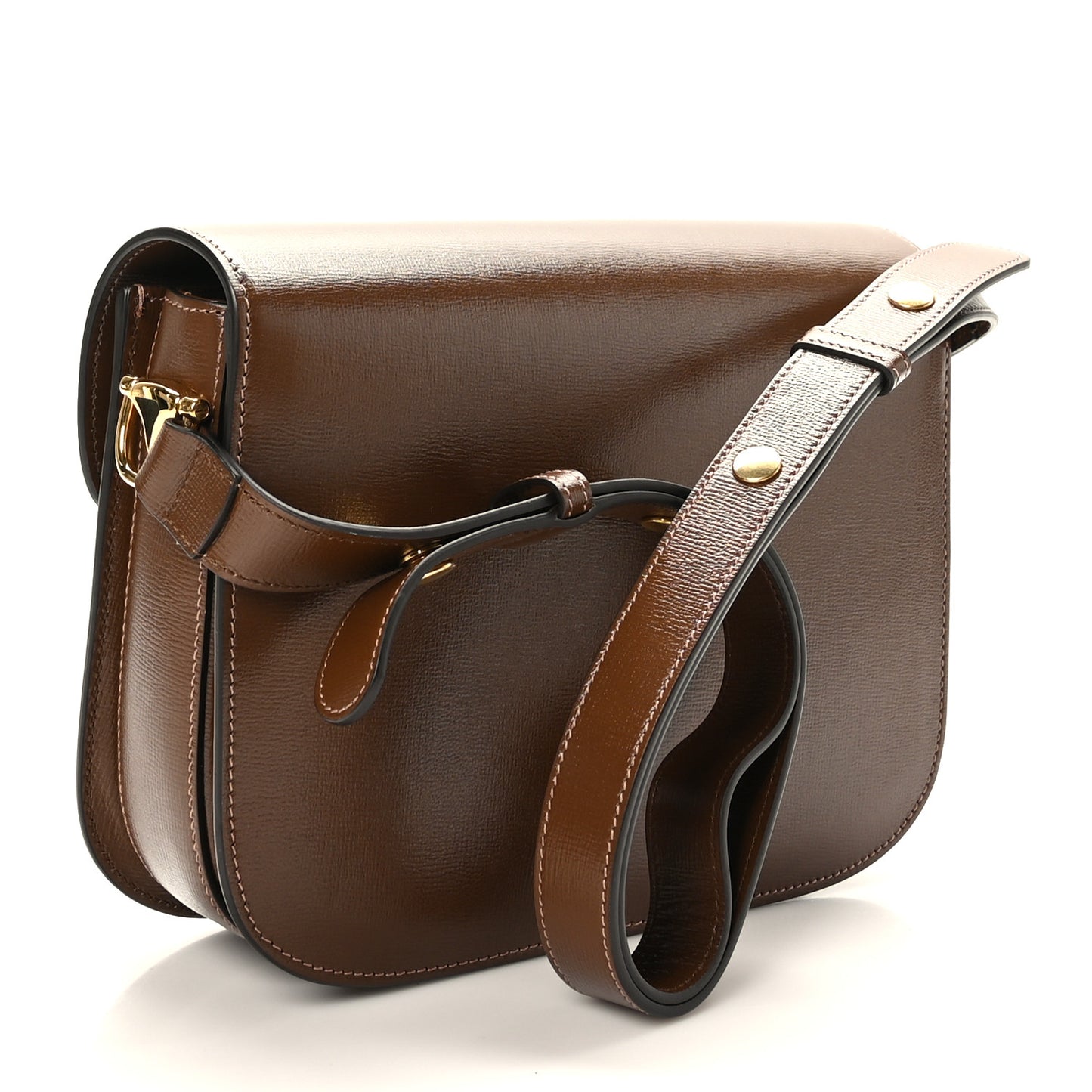 Azalea Calfskin Horsebit 1955 Shoulder Bag Brown Sugar