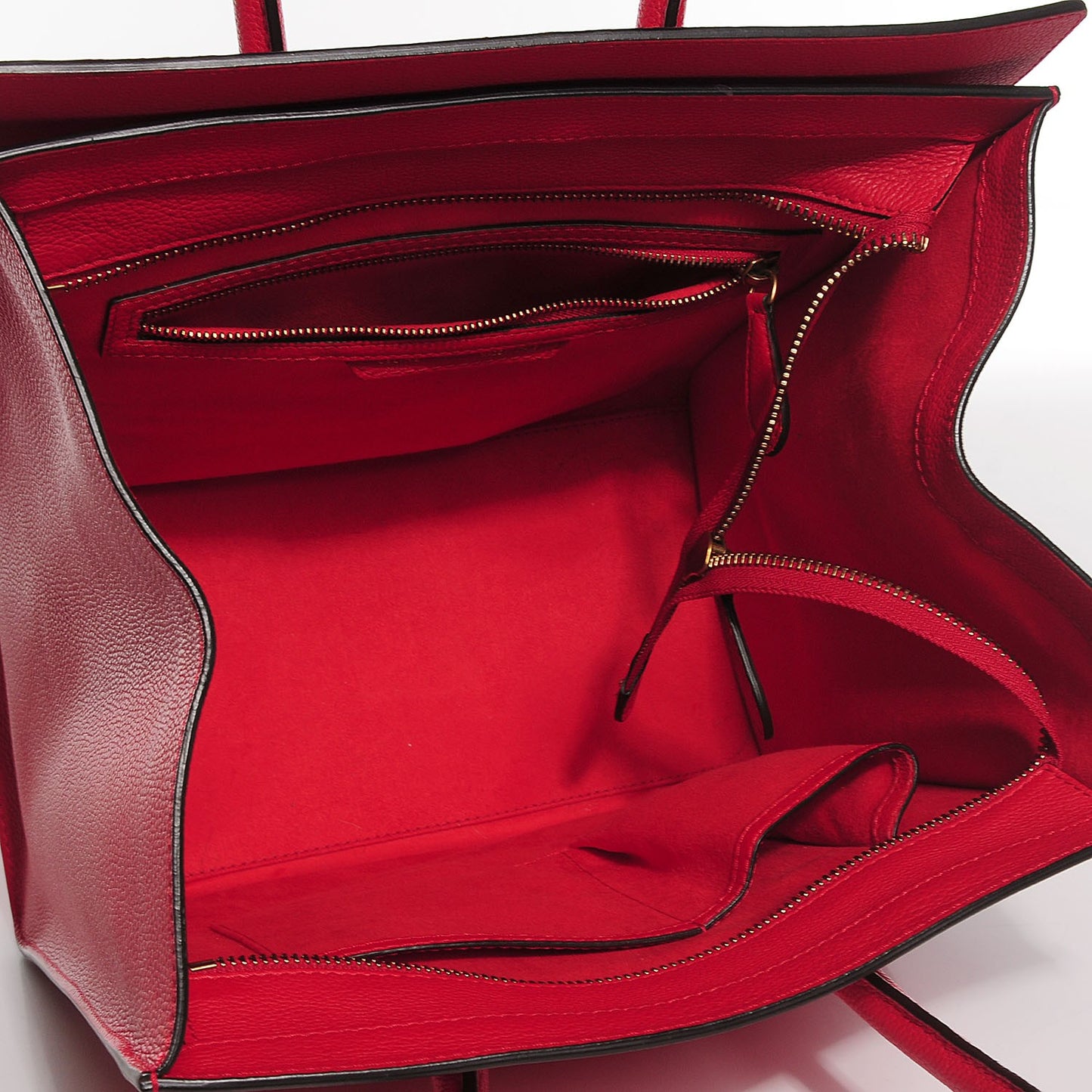 Drummed Calfskin Mini Luggage Coquelicot