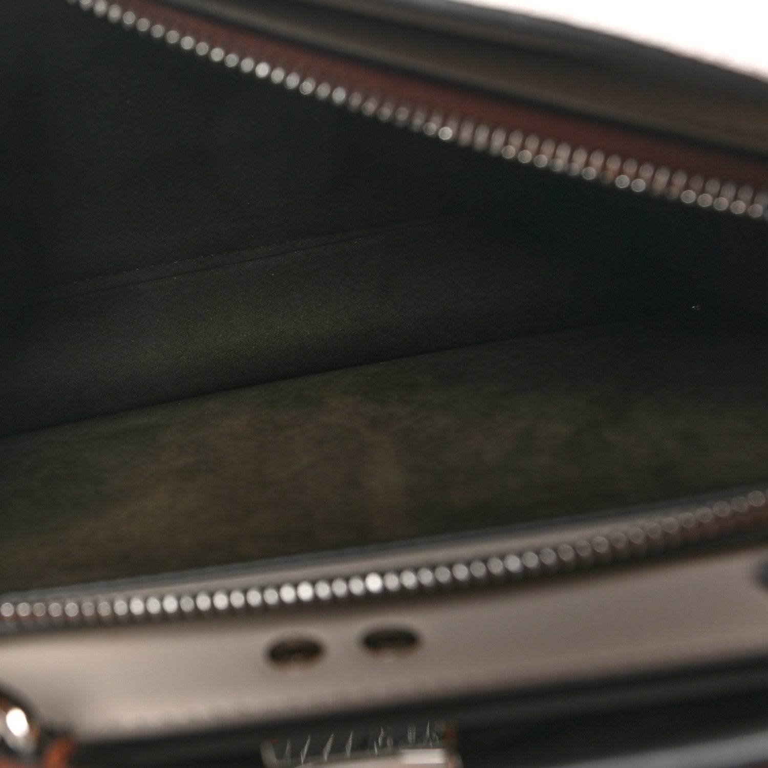 Fendi Cuoio Romano Vitello Cover Glazed Fabric Bi-Color FF 1974 Mini Peekaboo I SEE U Satchel Ghianda Grezzo 6 of 11