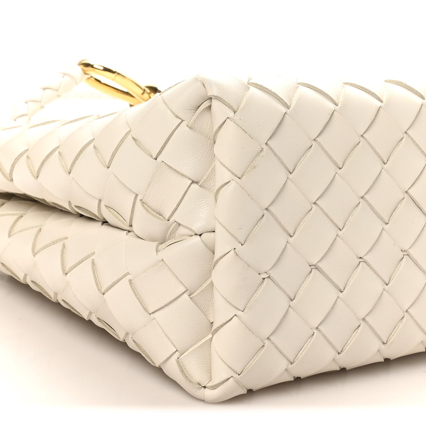Nappa Intrecciato Small Andiamo Shoulder Bag White