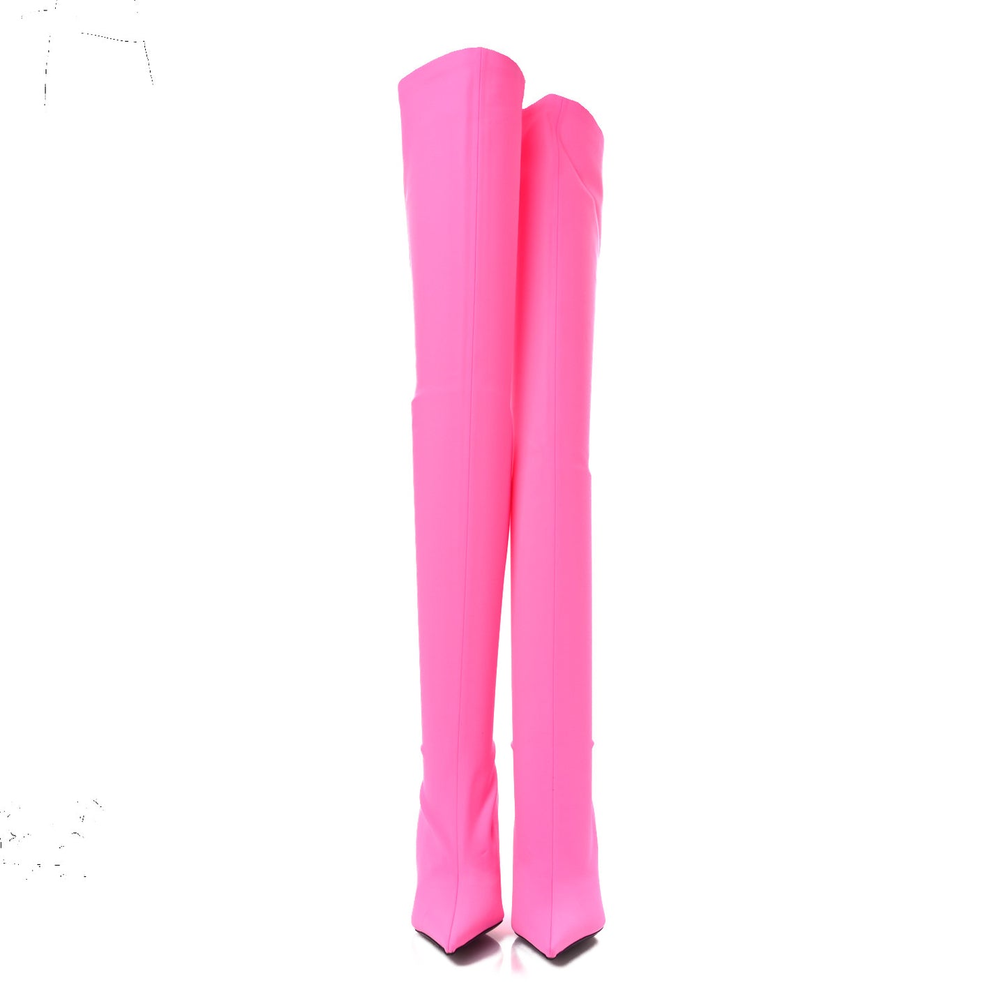 Matte Spandex Pointed Toe Knife 110mm Thigh High Boots 38 Fluo Pink