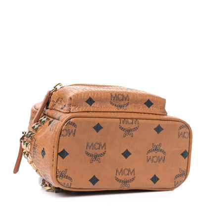 MCM Visetos Side Stud X-Mini Stark Backpack Cognac 3 of 6