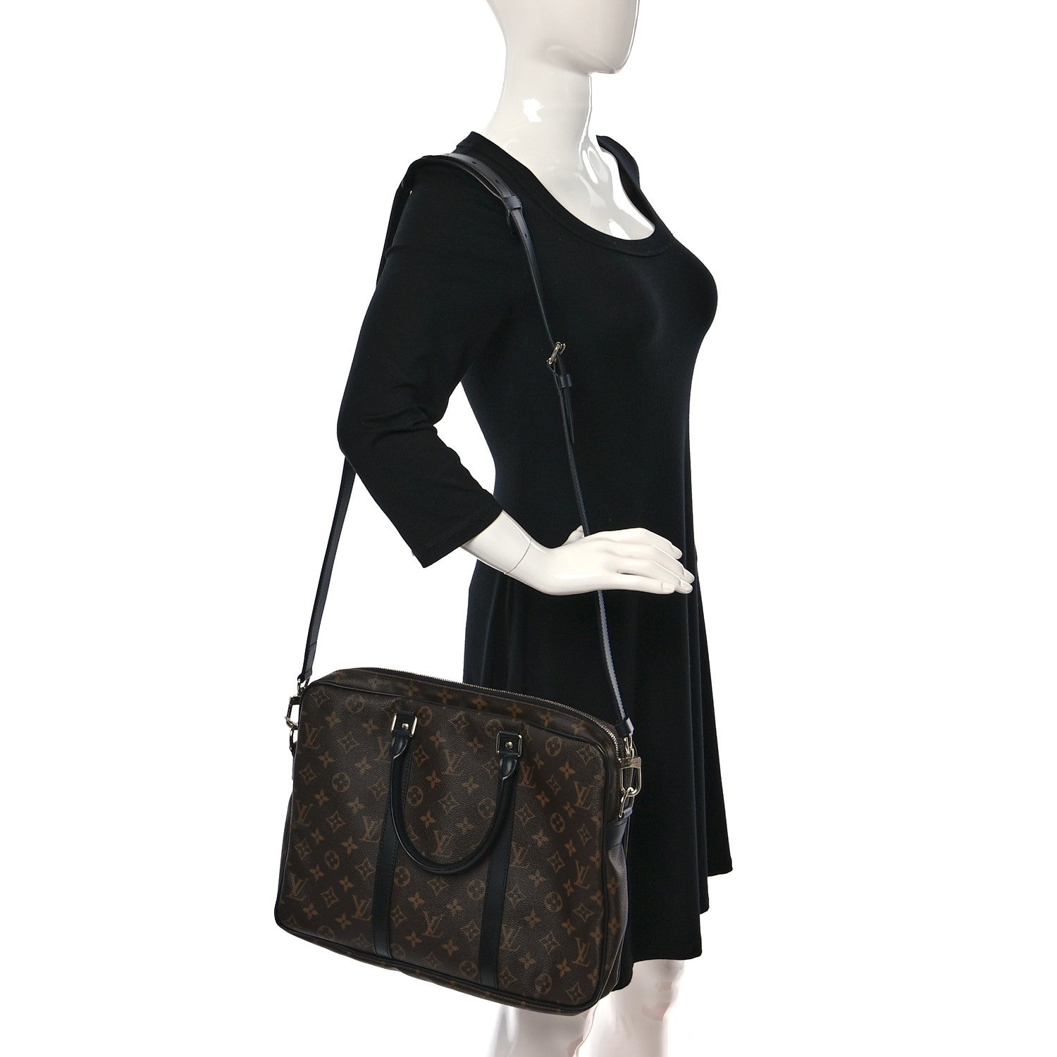 Louis Vuitton Monogram Macassar Porte-Documents Voyage PM 2 of 8