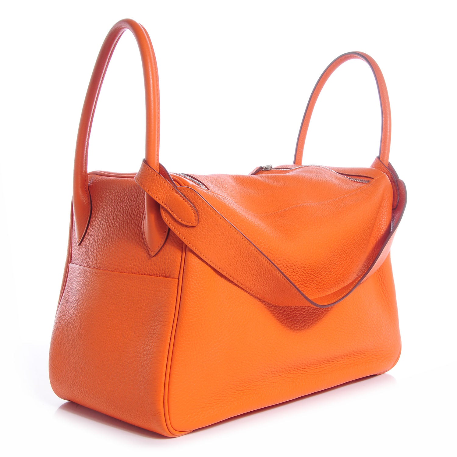 Hermes Taurillon Clemence Lindy 34 Orange 3 of 9