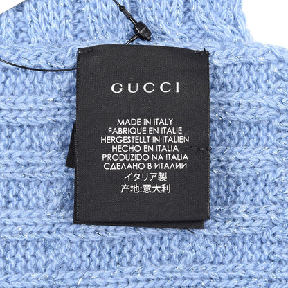 Gucci Wool Knit Shine Reg Scarf Bluette Sky Blue 4 of 4