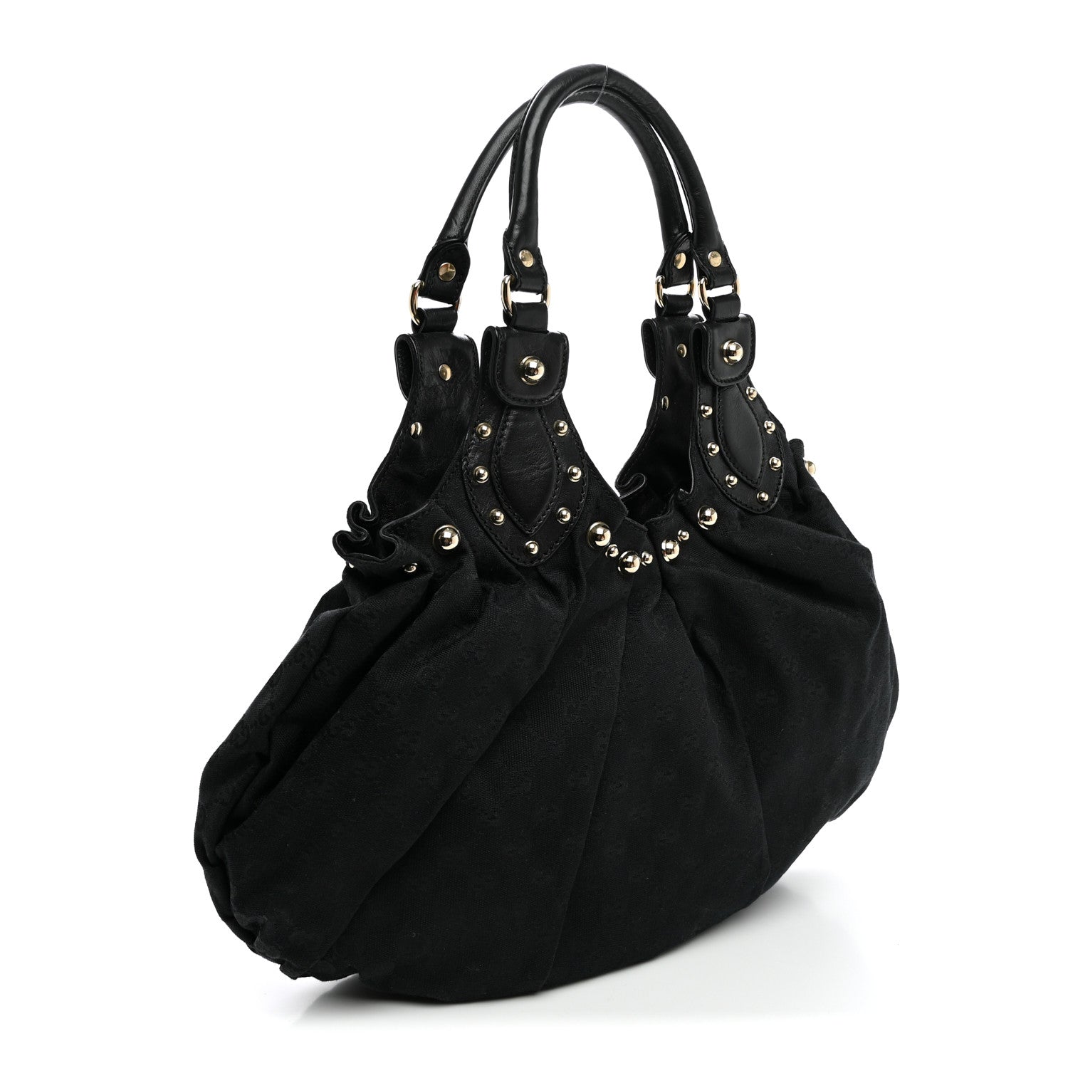 Gucci Monogram Studded Pelham Medium Tote Black 2 of 9
