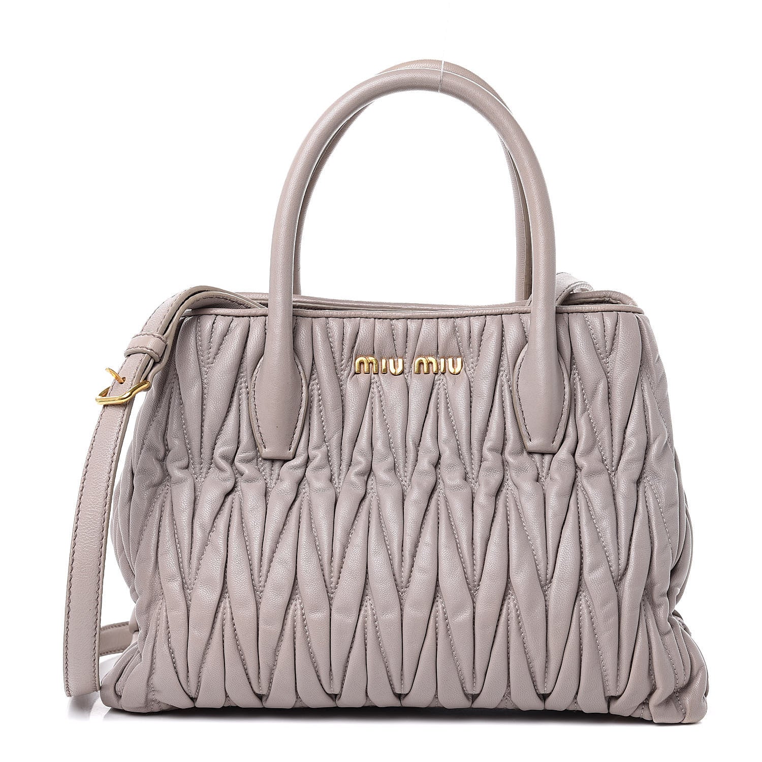 Miu Miu Nappa Matelasse Tote Pomice 1 of 15