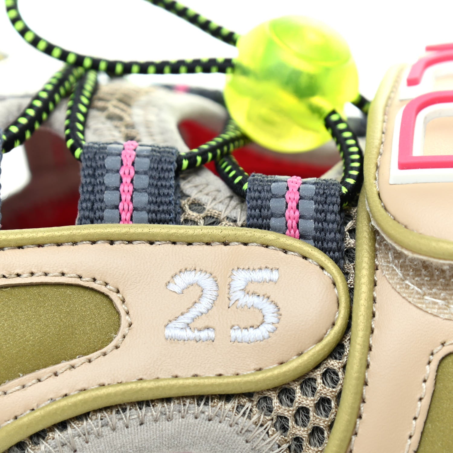 Gucci Mesh Fabric Tinsel Sport Sandals 35.5 Loess Sand Box Pink 5 of 5