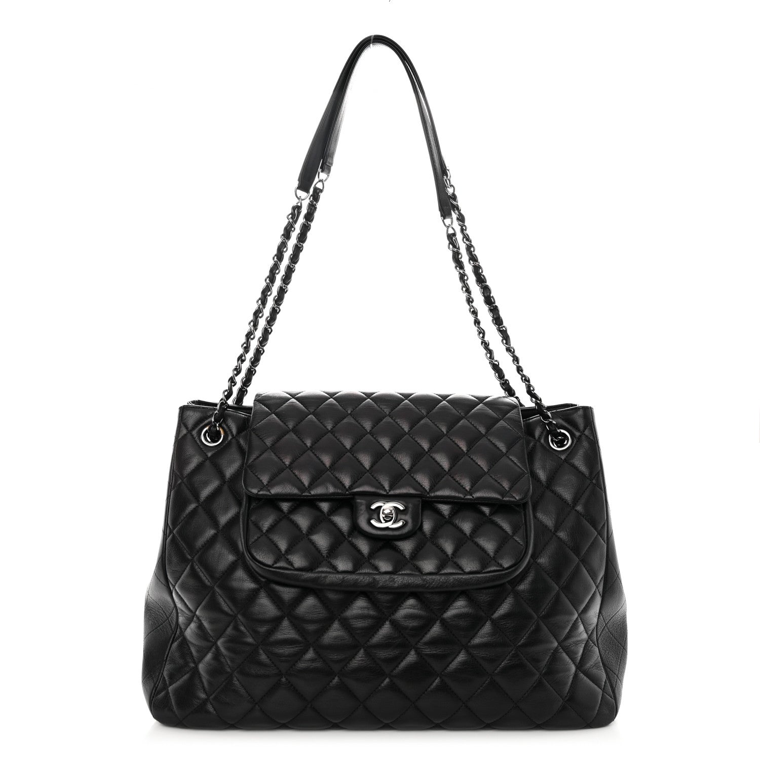 Chanel Calfskin Quilted Flap Tote Black 1 of 10