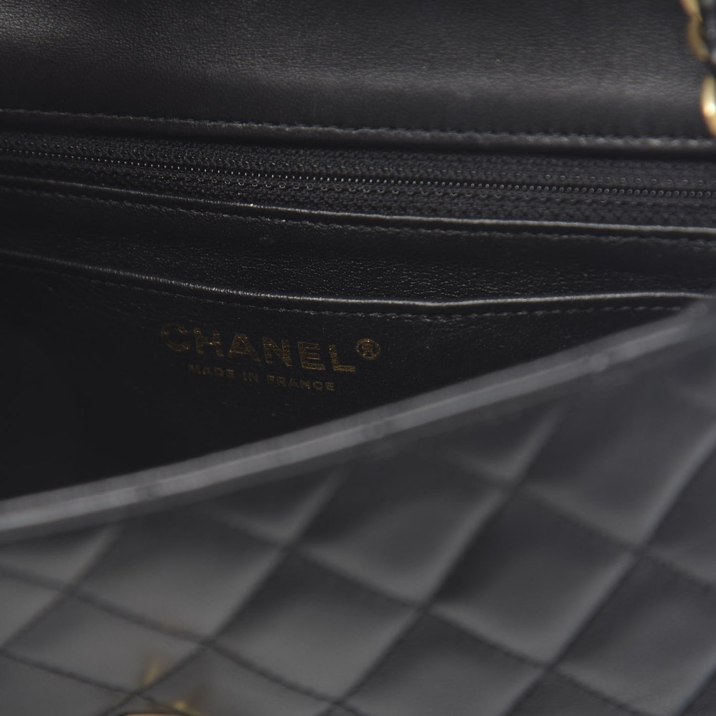 Lambskin Quilted Mini Rectangular Flap Black