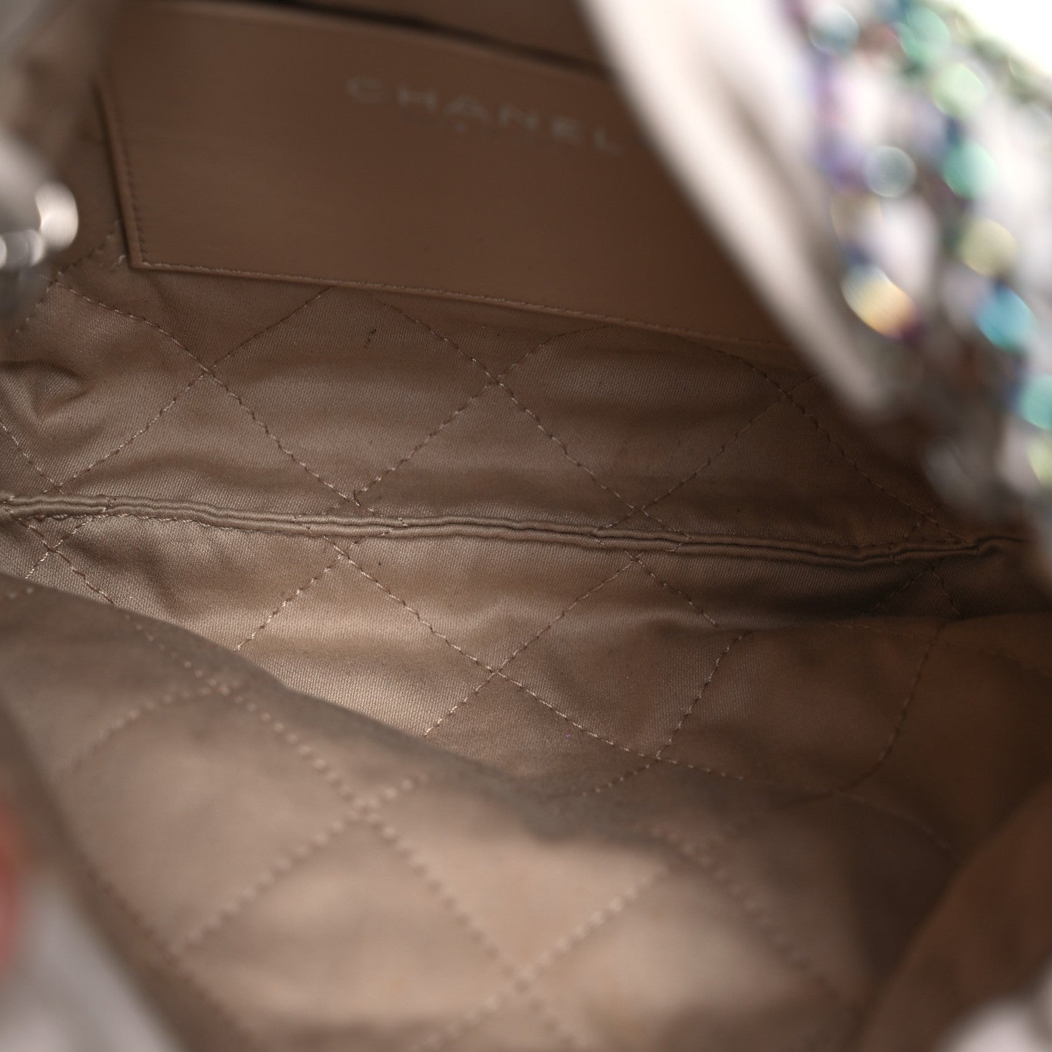 Chanel Shiny Calfskin Quilted Rainbow Mini Chanel 22 White 5 of 13