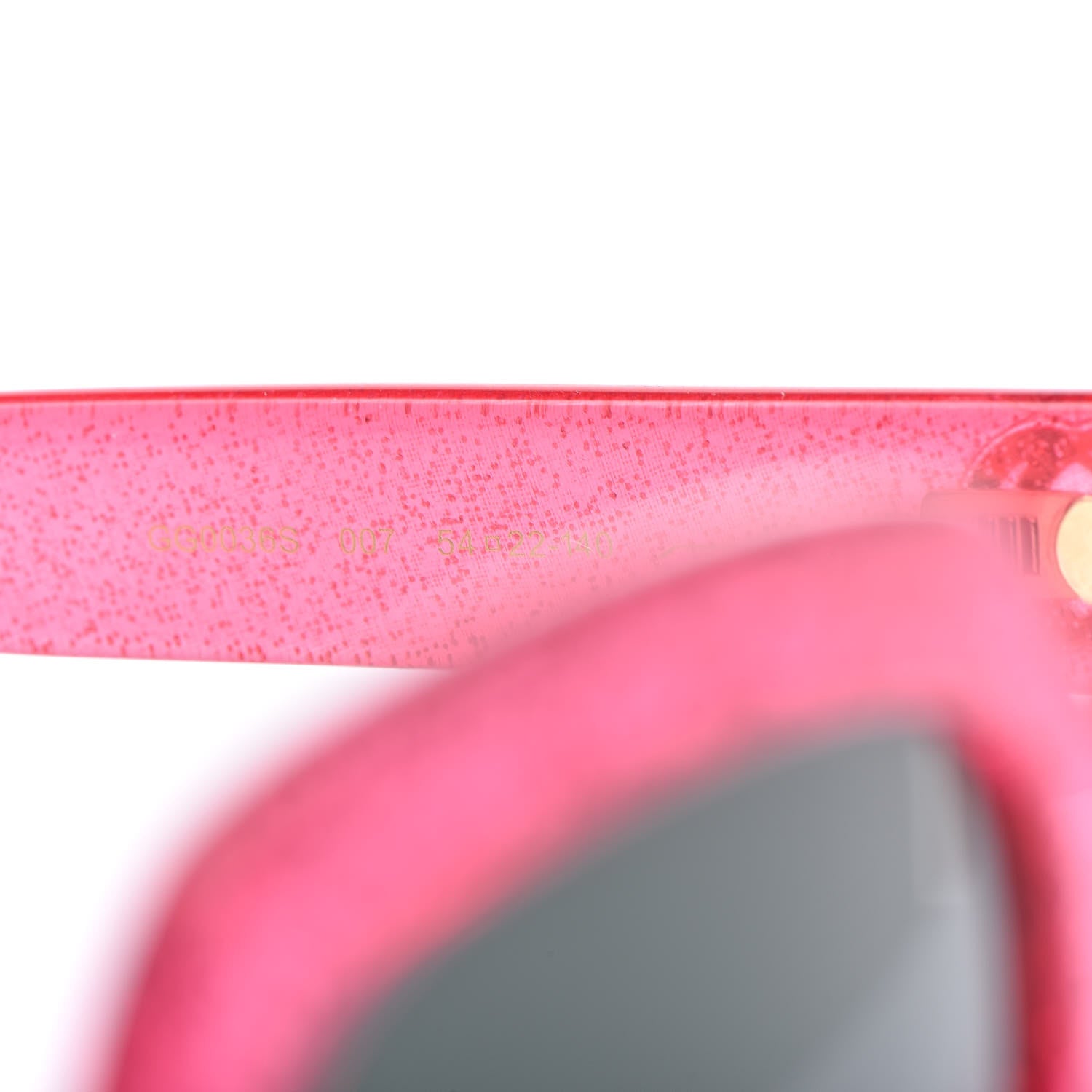 Gucci Square Frame GG 0036S Sunglasses Glitter Pink 5 of 8