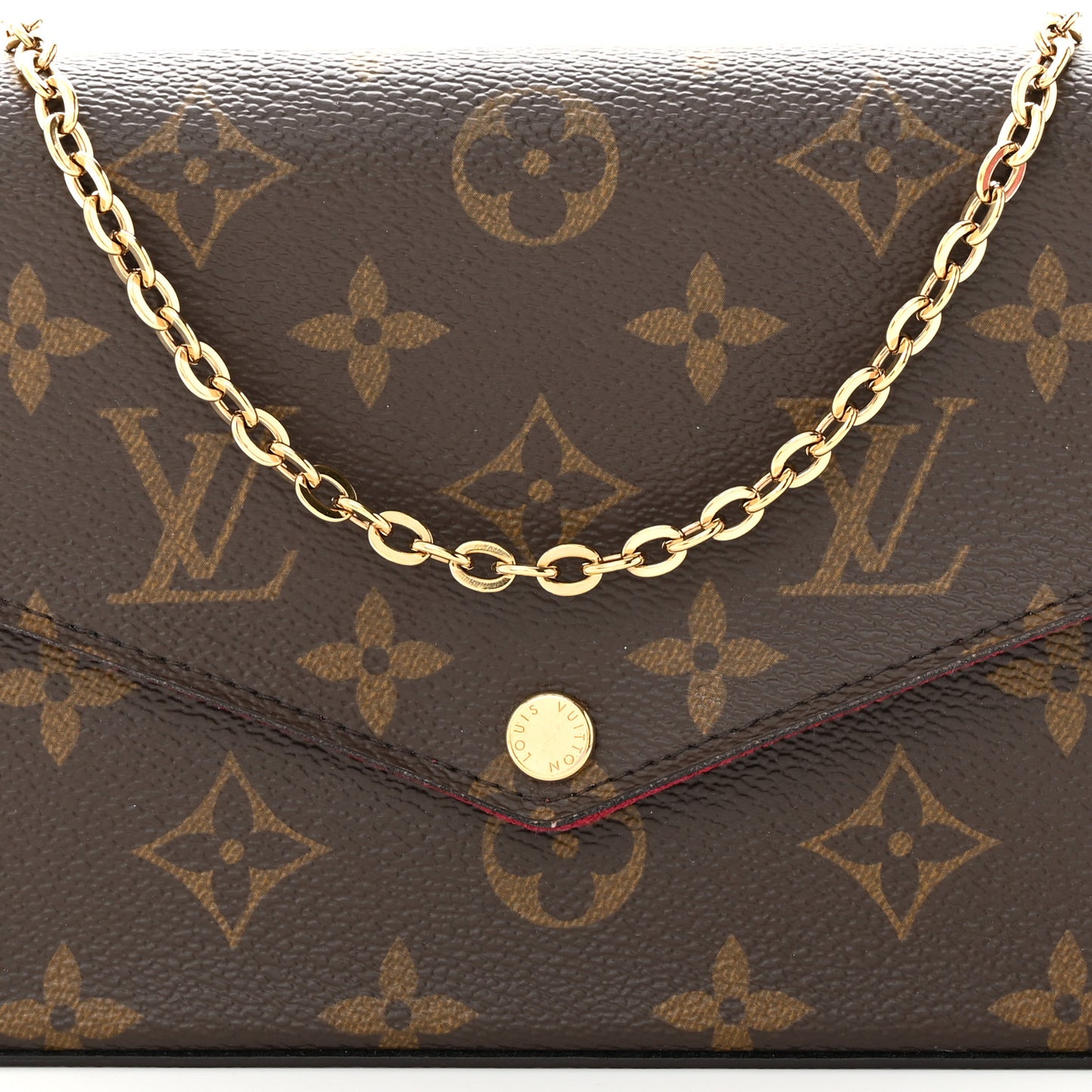 Monogram Pochette Felicie Chain Wallet Fuchsia