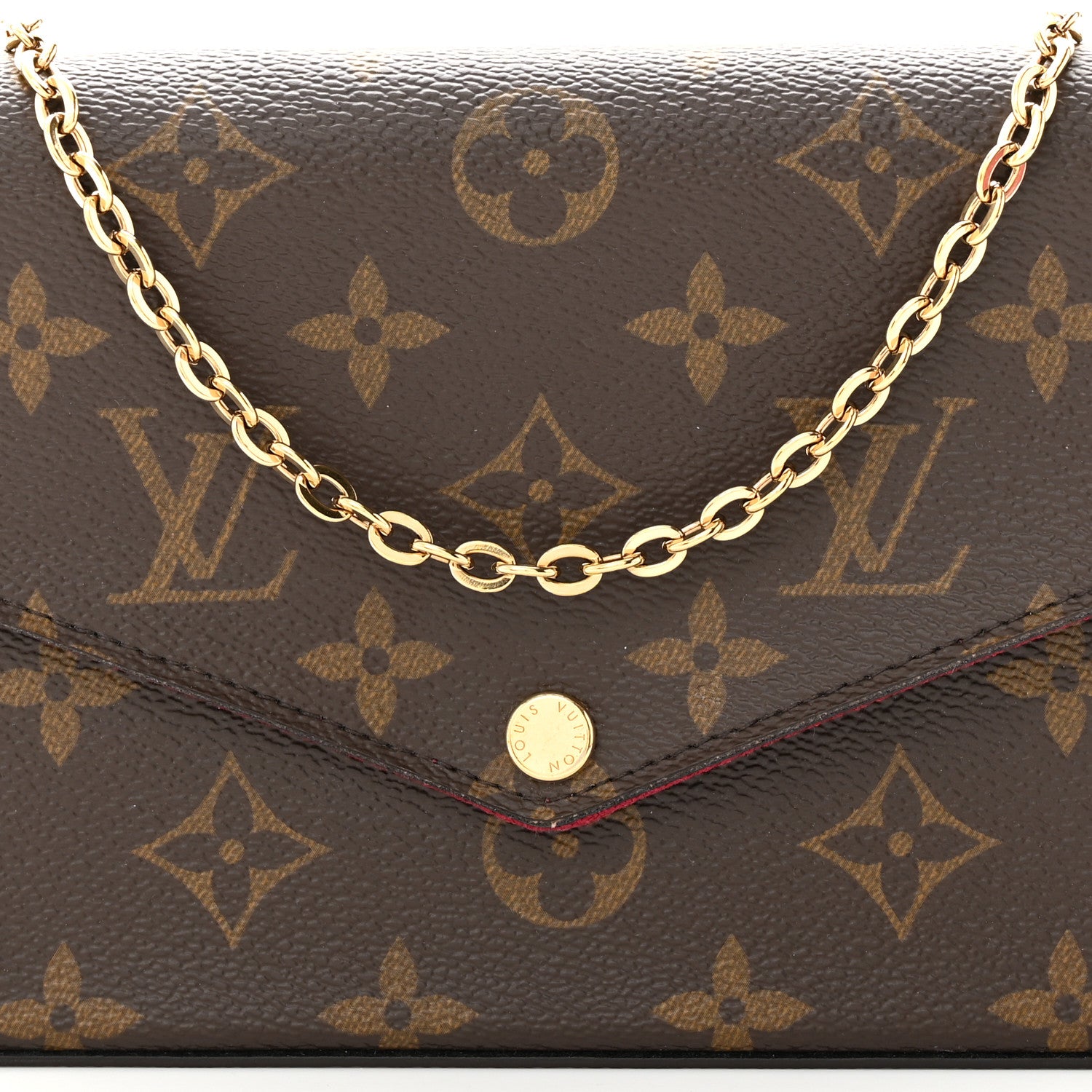 Louis Vuitton Monogram Pochette Felicie Chain Wallet Fuchsia 9 of 14
