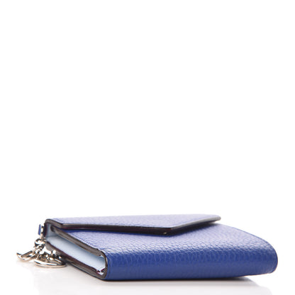 Christian Dior Bullcalf Diorissimo Medium Envelope Wallet Blue 4 of 8