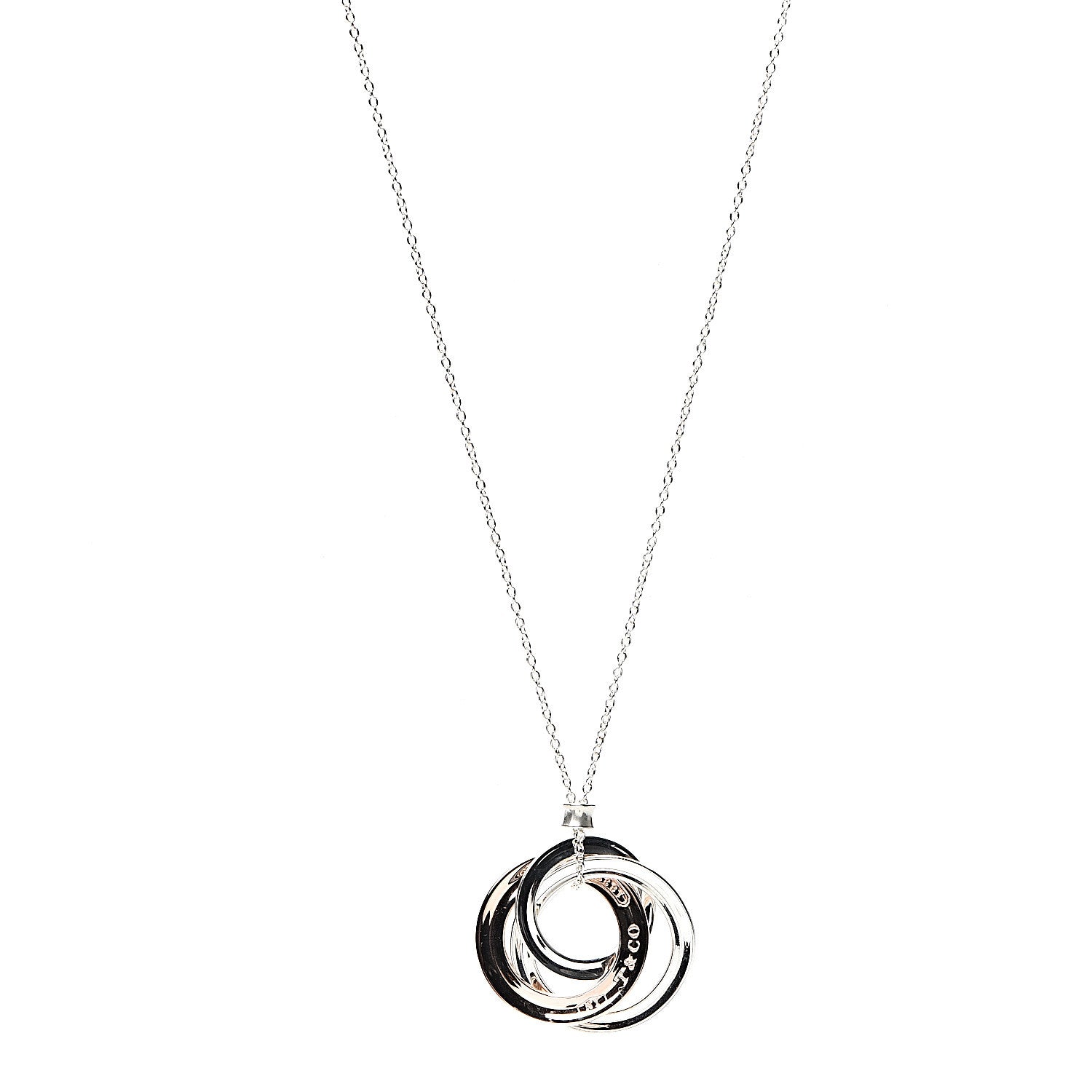 Tiffany Sterling Silver Rubedo 1837 Circles Pendant Necklace 1 of 5