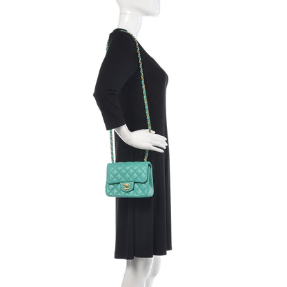 Chanel Lambskin Quilted Mini Square Flap Green 2 of 10