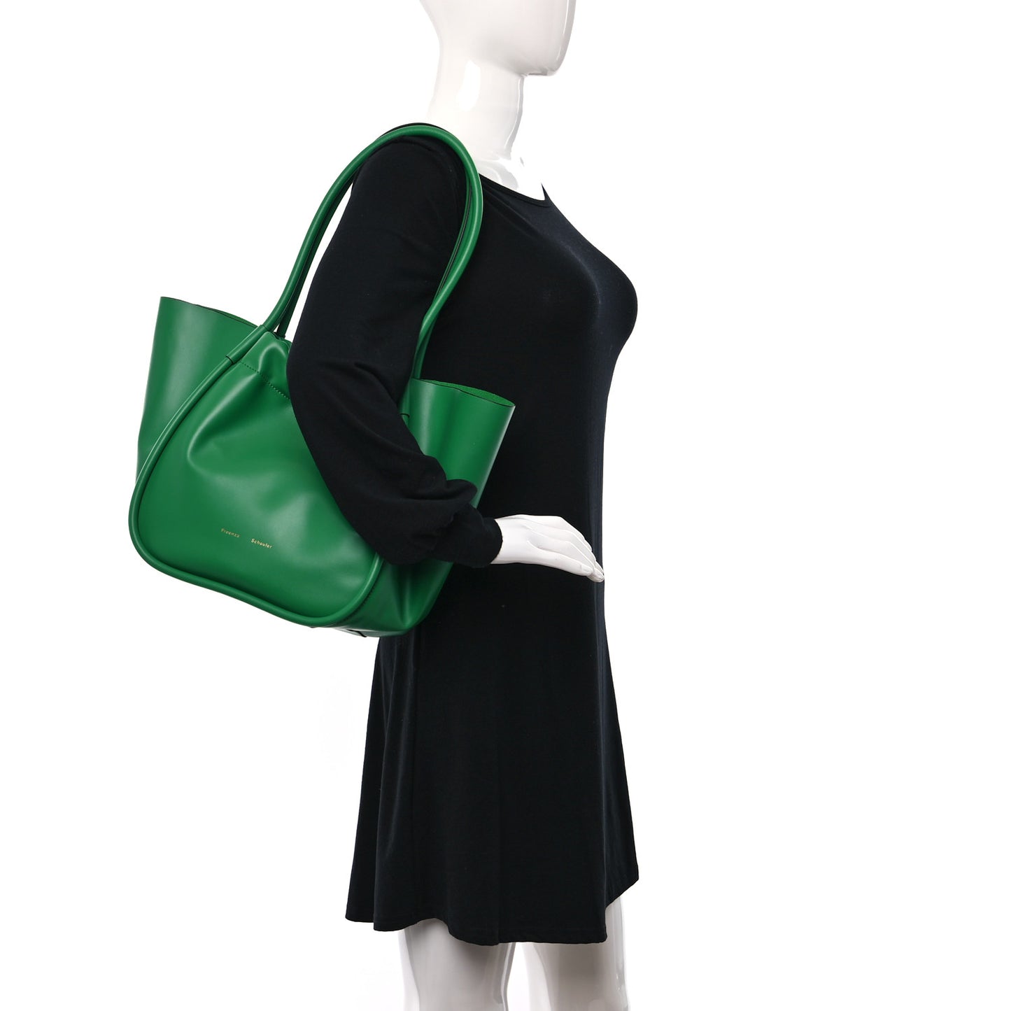 Calfskin XL Ruched Tote Green