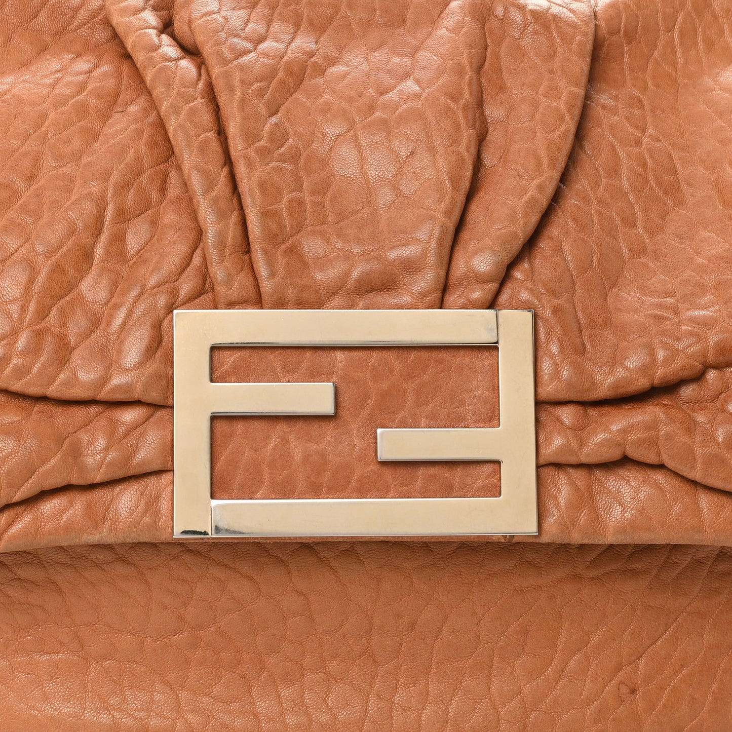 Crinkled Lambskin Mia Shoulder Flap Camel