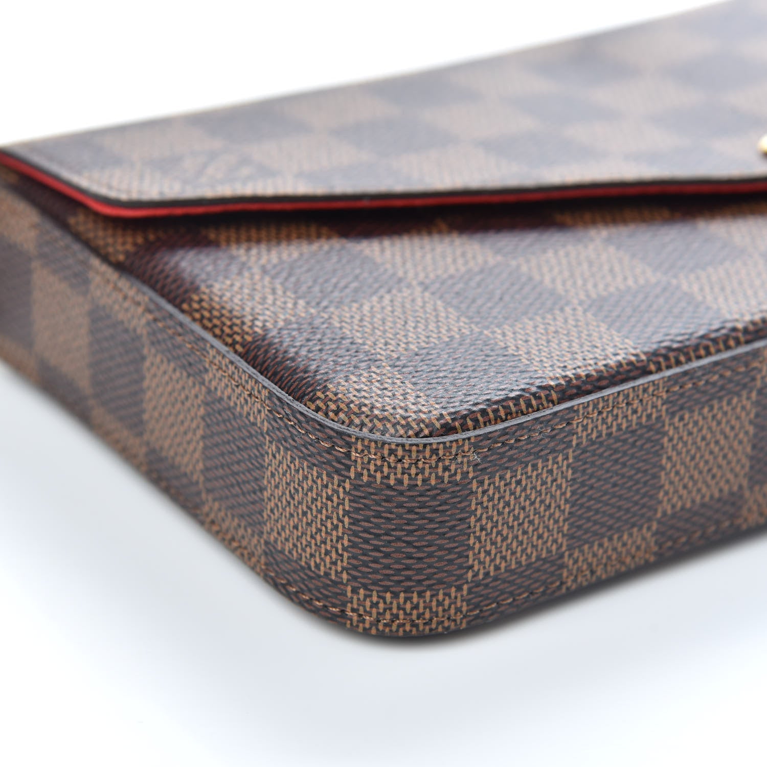 Louis Vuitton Damier Ebene Pochette Felicie Chain Wallet 8 of 9