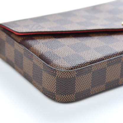Louis Vuitton Damier Ebene Pochette Felicie Chain Wallet 8 of 9