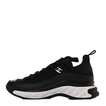 Chanel Velvet Calfskin Mixed Fibers CC Sneakers 37 Black 1 of 11