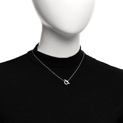 Hermes 18K White Gold Diamond Finesse Pendant Necklace 2 of 5