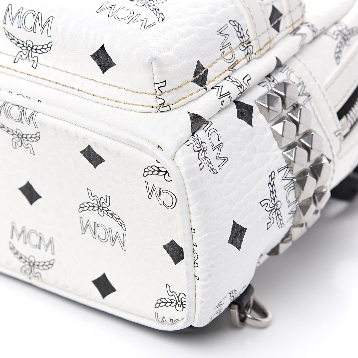 MCM Visetos Side Stud X-Mini Stark Backpack White 11 of 14