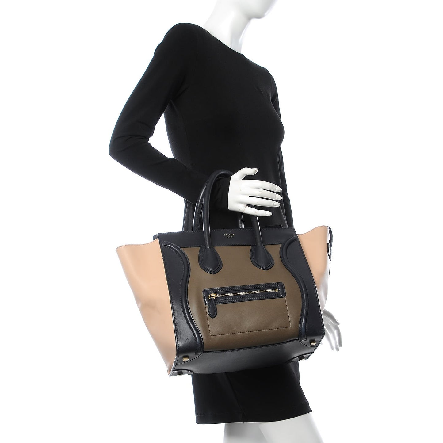 Satin Calfskin Mini Tri-Color Luggage Anthracite