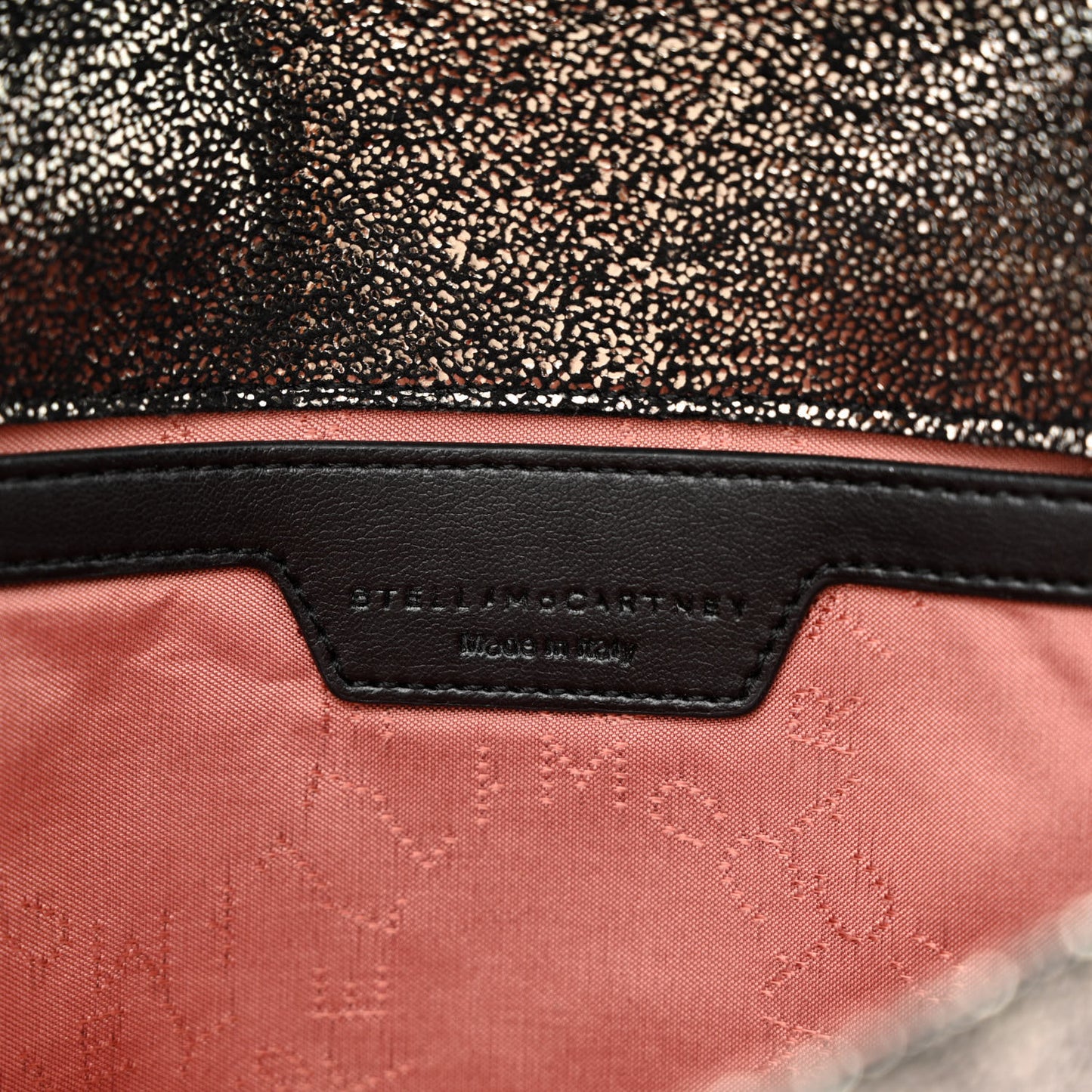 Metallic Shaggy Deer Mini Falabella Crossbody Bag Black
