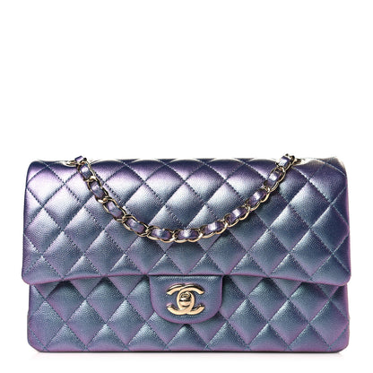 Chanel Iridescent Caviar Quilted Medium Double Flap Purple 1 of 8