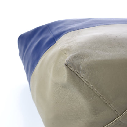 Celine Lambskin Horizontal Bi-Color Cabas Blue 12 of 14