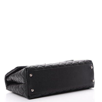 Chanel Caviar Lizard Quilted Medium Coco Handle Flap Black 3 of 12