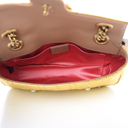 Gucci Metallic Calfskin Matelasse Studded Mini Pearly GG Marmont Shoulder Bag Gold 5 of 10