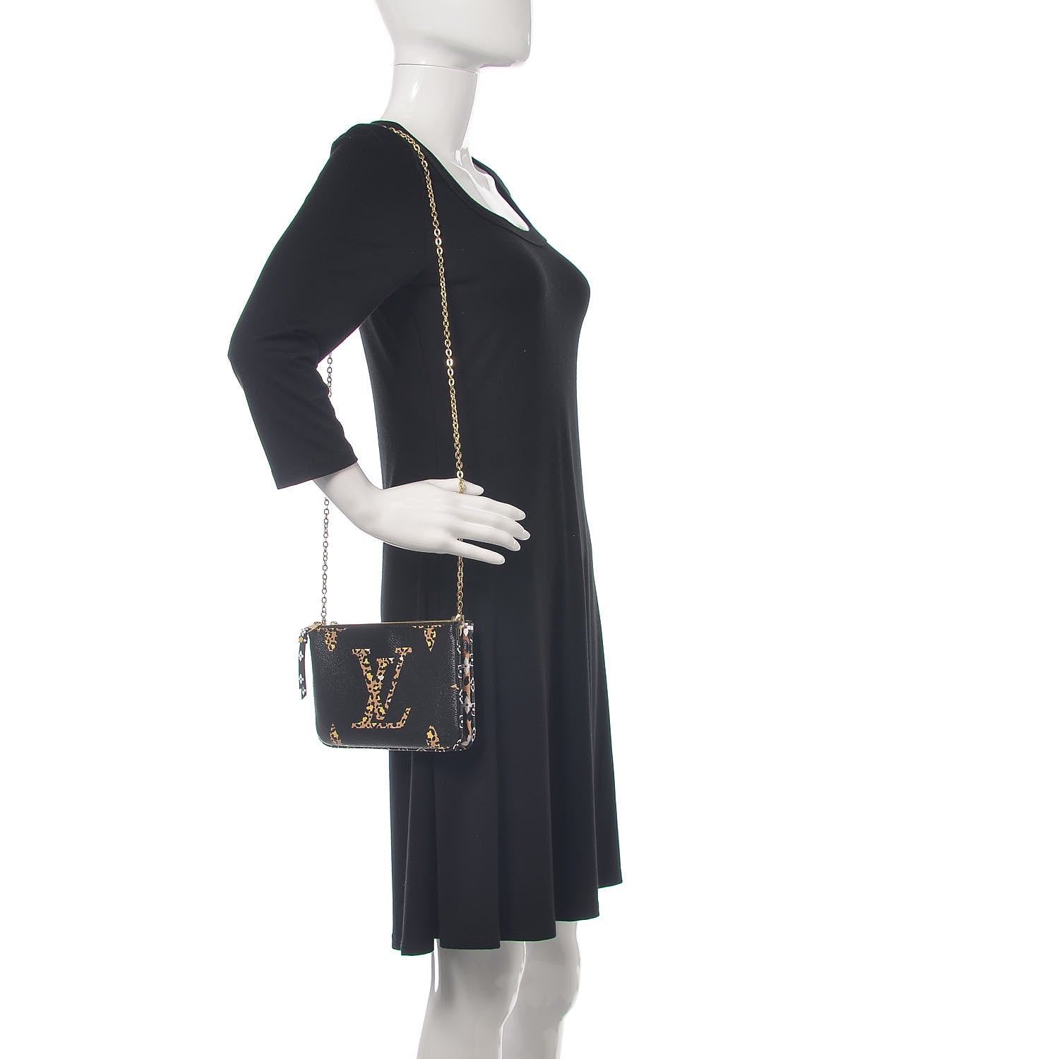 Louis Vuitton Monogram Giant Jungle Pochette Double Zip Black 2 of 10