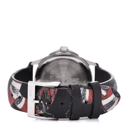 Gucci Stainless Steel Calfskin 38mm Le Marche Des Merveilles Snake Quartz Watch Black 4 of 11