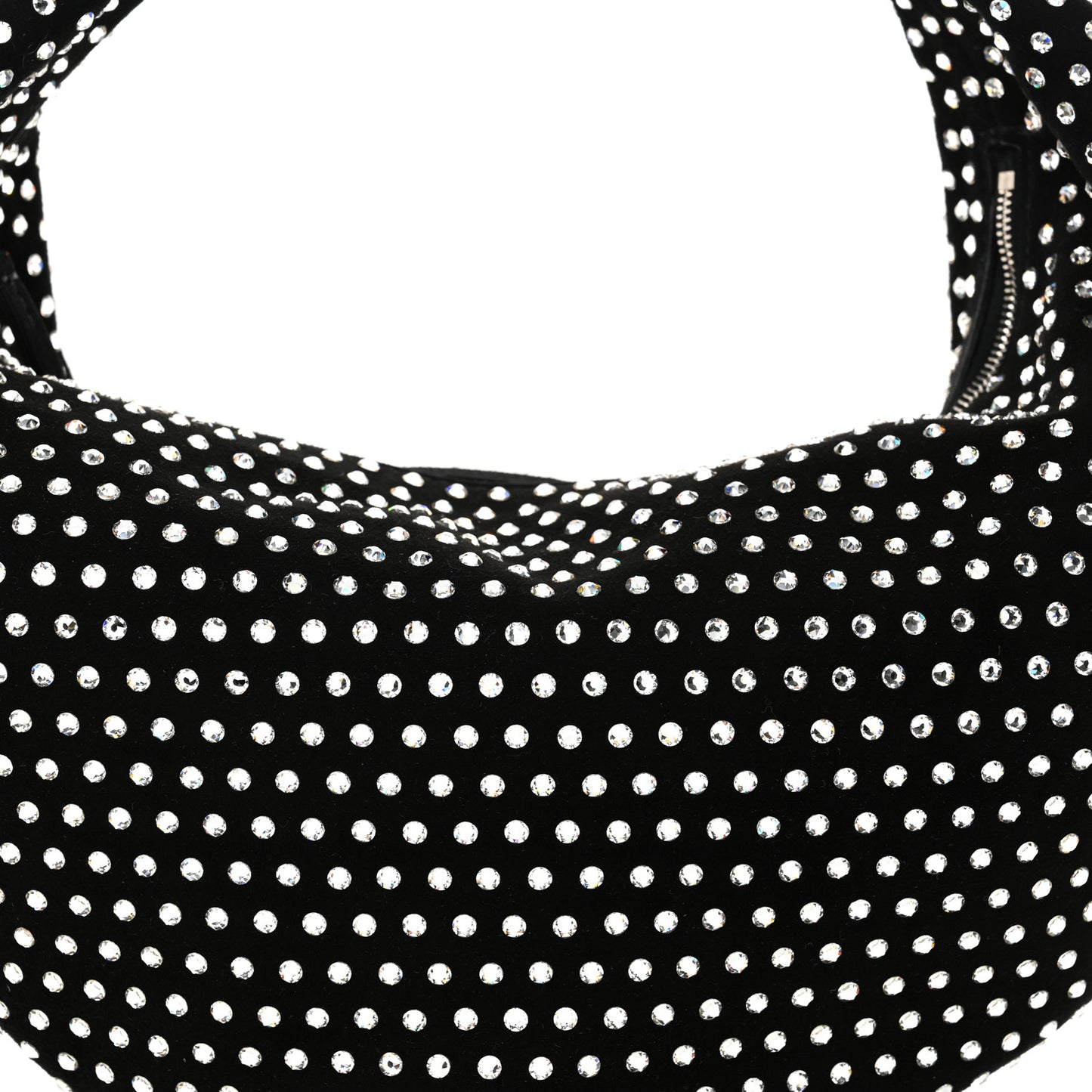 Crystal Suede Medium Olivia Hobo Black
