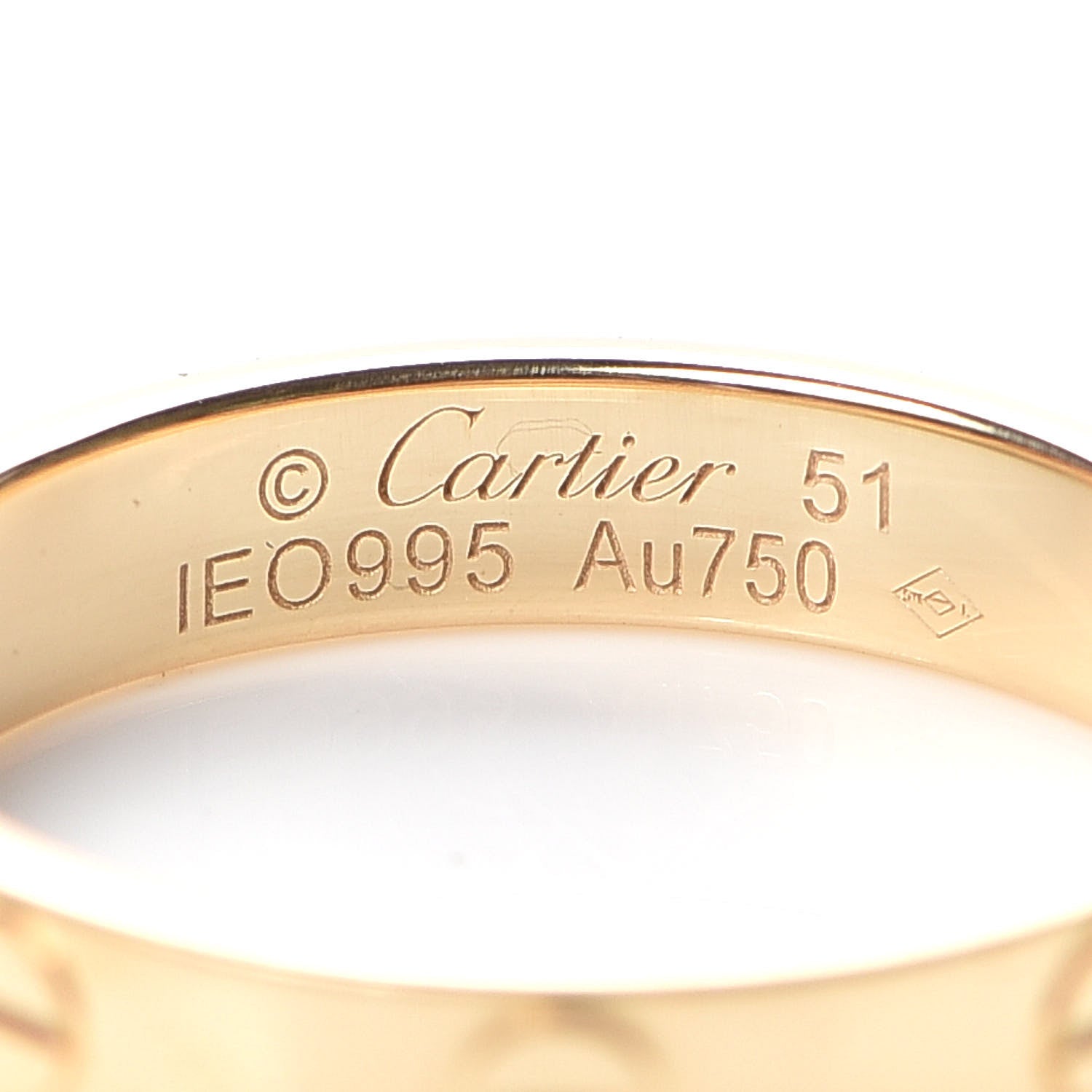 Cartier 18K Yellow Gold 3.5mm LOVE Wedding Band Ring 51 5.75 4 of 6