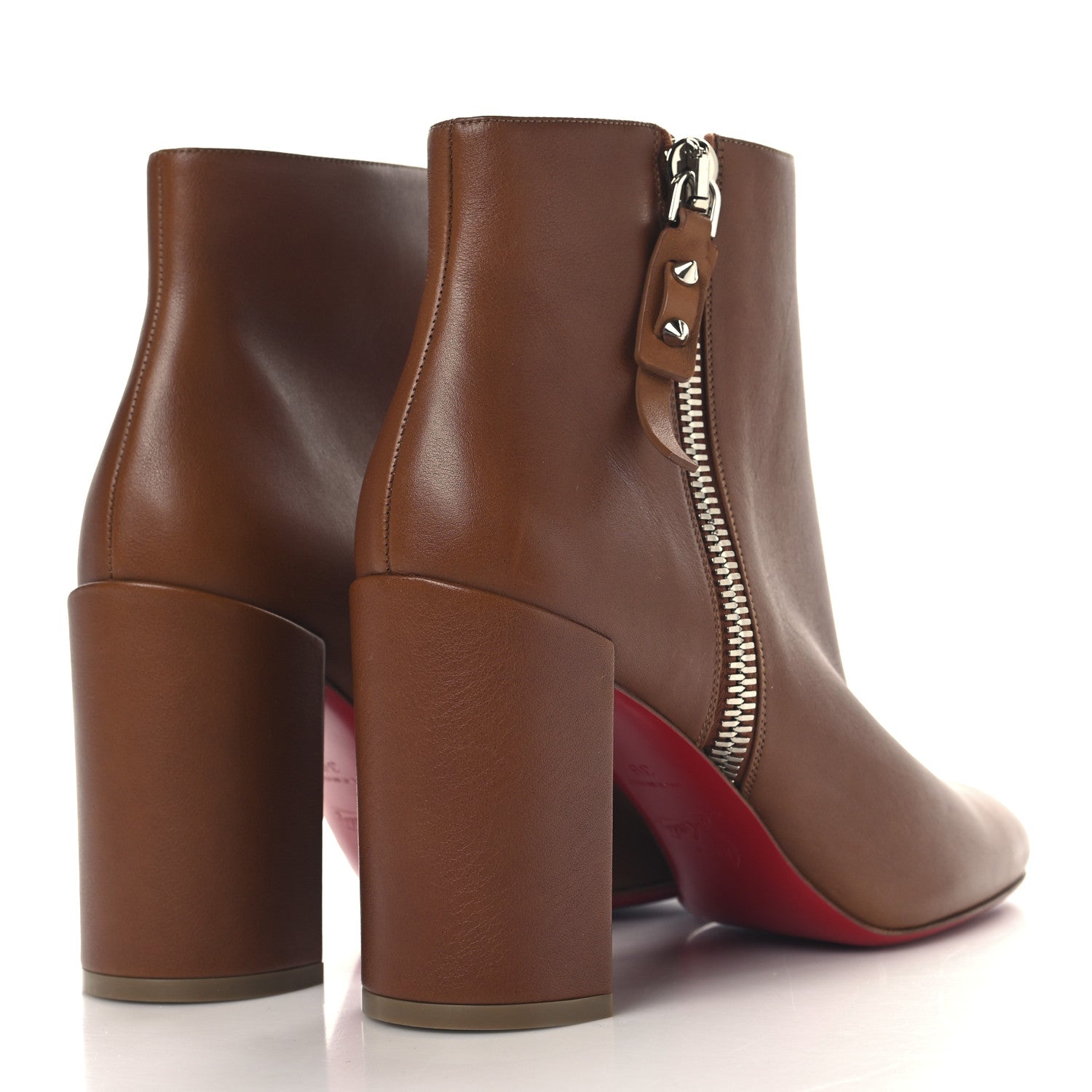 Christian Louboutin Calfskin Ziptotal 85 Ankle Boots 39 Cuoio 5 of 8