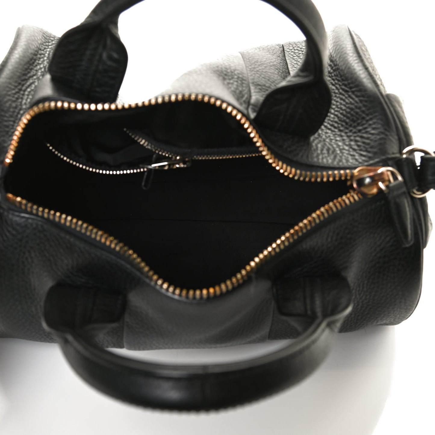 Pebbled Lambskin Rocco Black Pale Gold Hardware